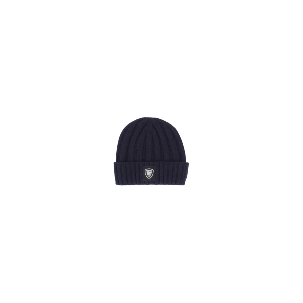 Blauer Blauw Logo Wol Kasjmier Hoed Blue Heren