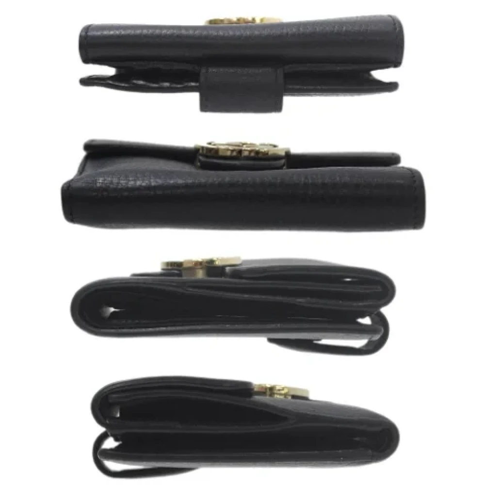Gucci Vintage Pre-owned Leather wallets Black Dames