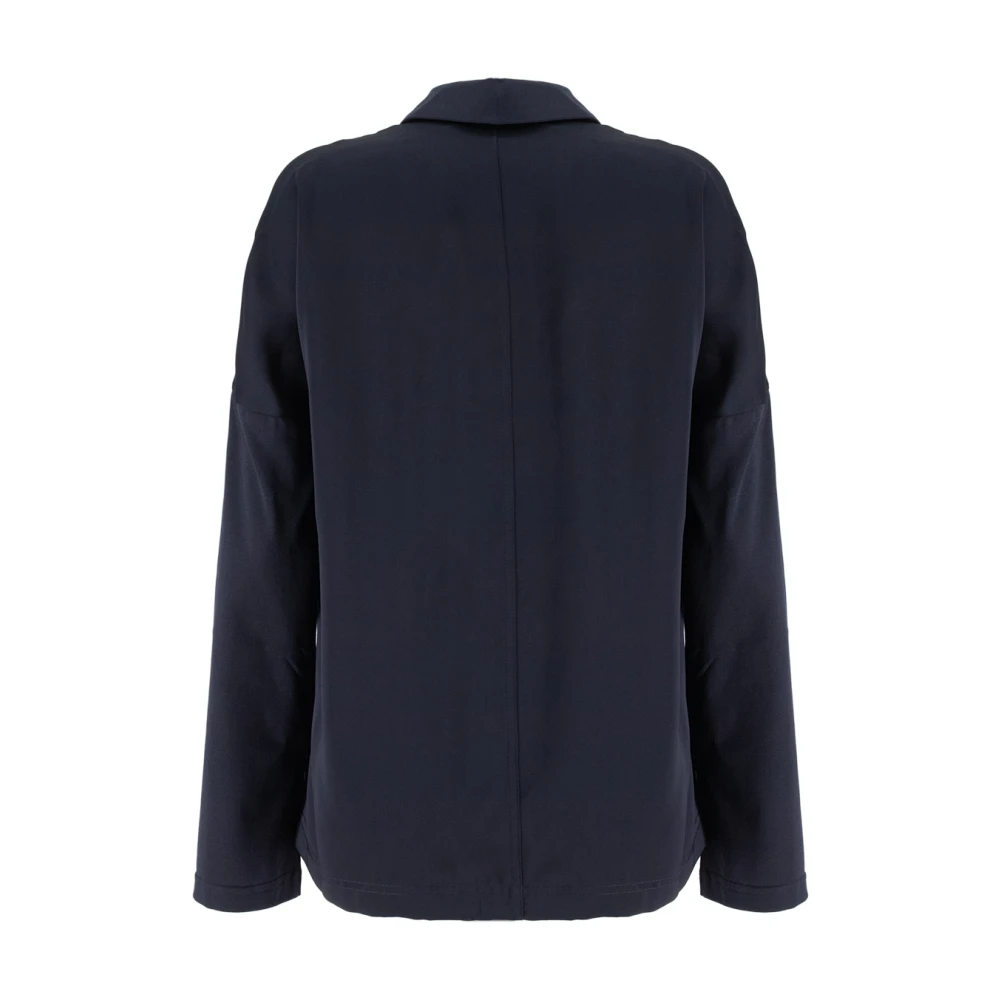 Fabiana Filippi Lange mouwen katoenen poloshirt Blue Dames