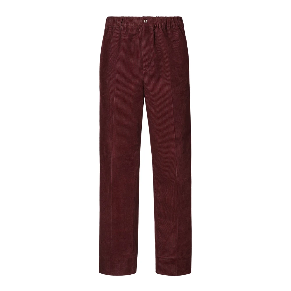 Fendi Men's Red Straight Trousers - Straight Trousers - S - Trousers