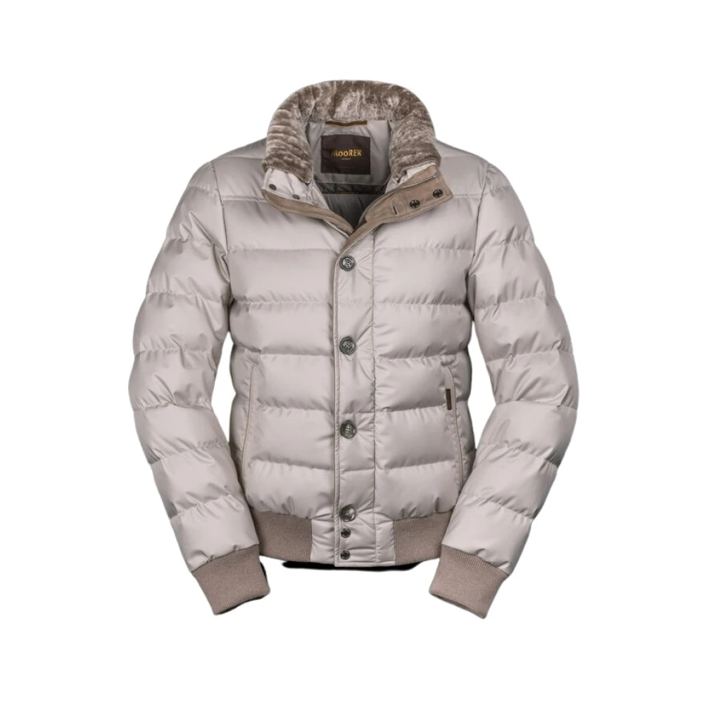 Moorer Vadderad Bomberjacka Beige, Herr