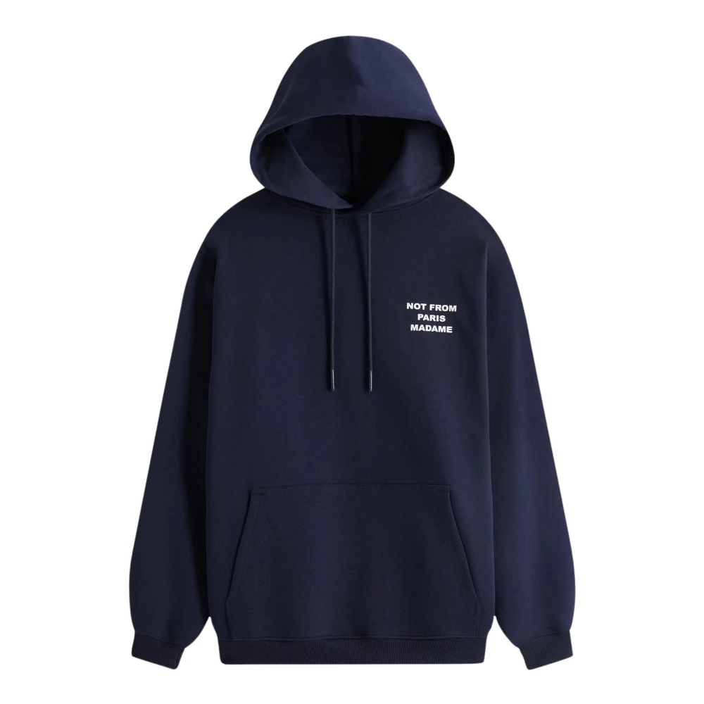 Drole de Monsieur Stijlvolle Hoodie Slogan Navy Jas Blue Heren