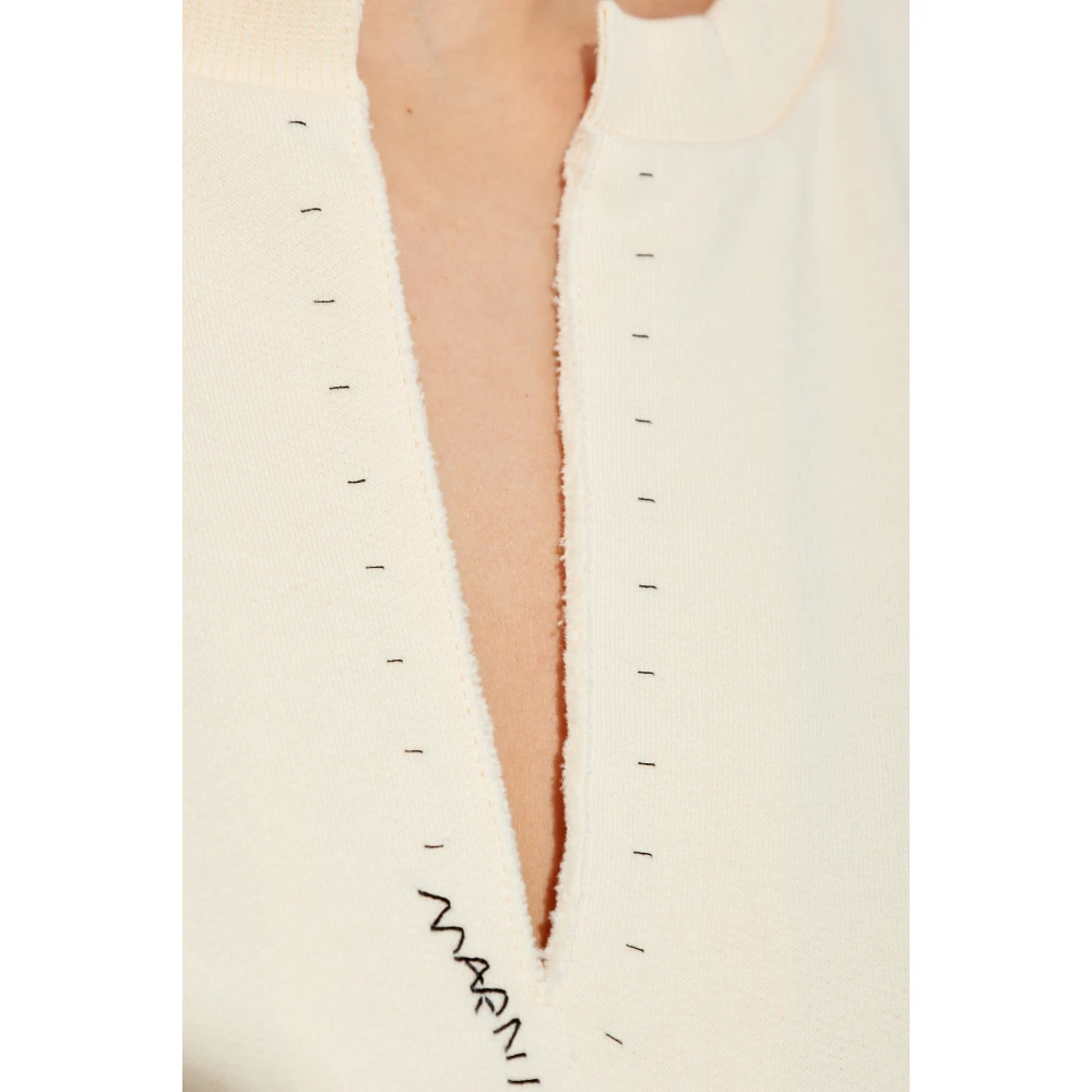 Marni Sweatshirt met logo Beige Dames