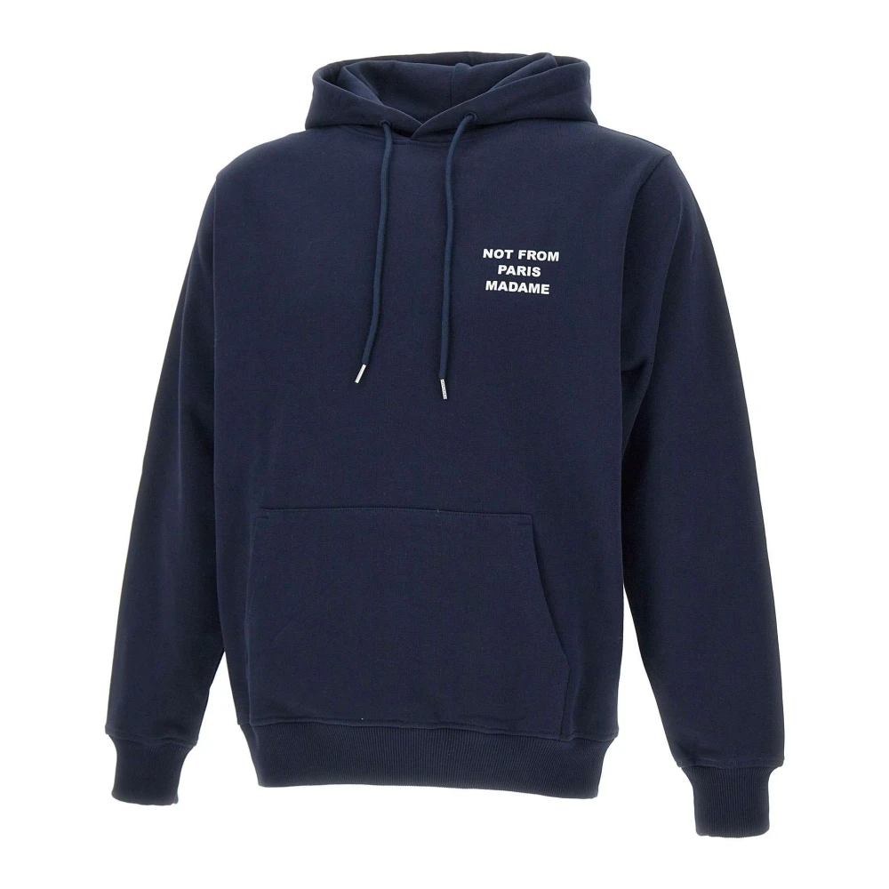 Drole de Monsieur Blauwe hoodie sweatshirt met logoprint Blue Heren