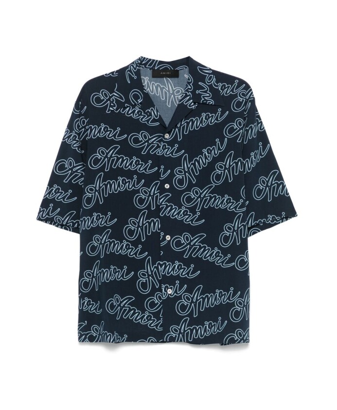logo-print-button-up-shirt
