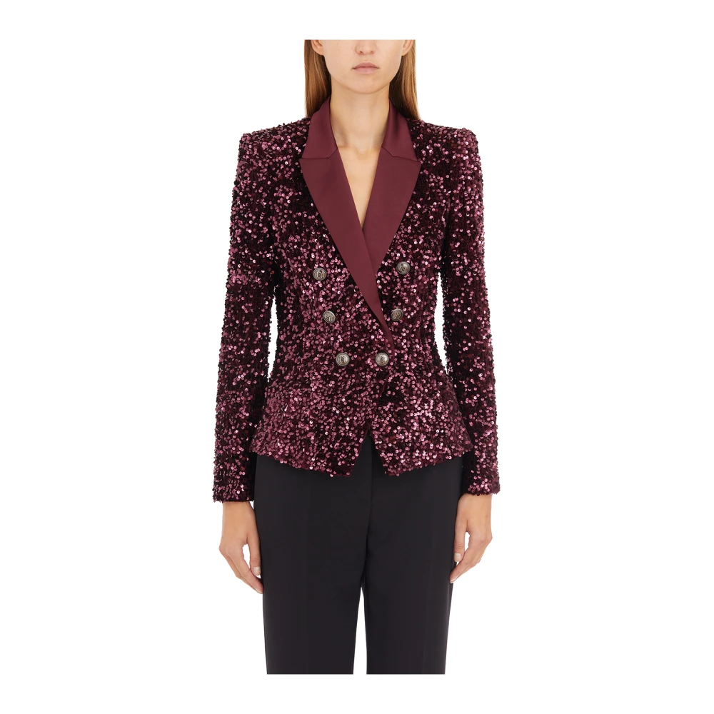 Elisabetta Franchi Geborduurd Paillettenjasje Red Dames