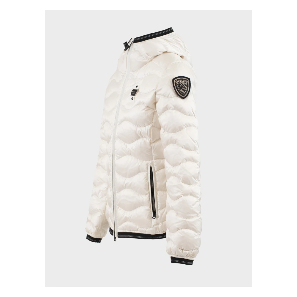 Blauer Donsjack met capuchon White Dames