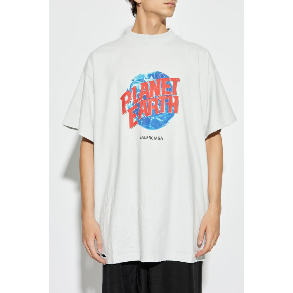 Balenciaga T-shirt met `vintage` effect Gray Unisex