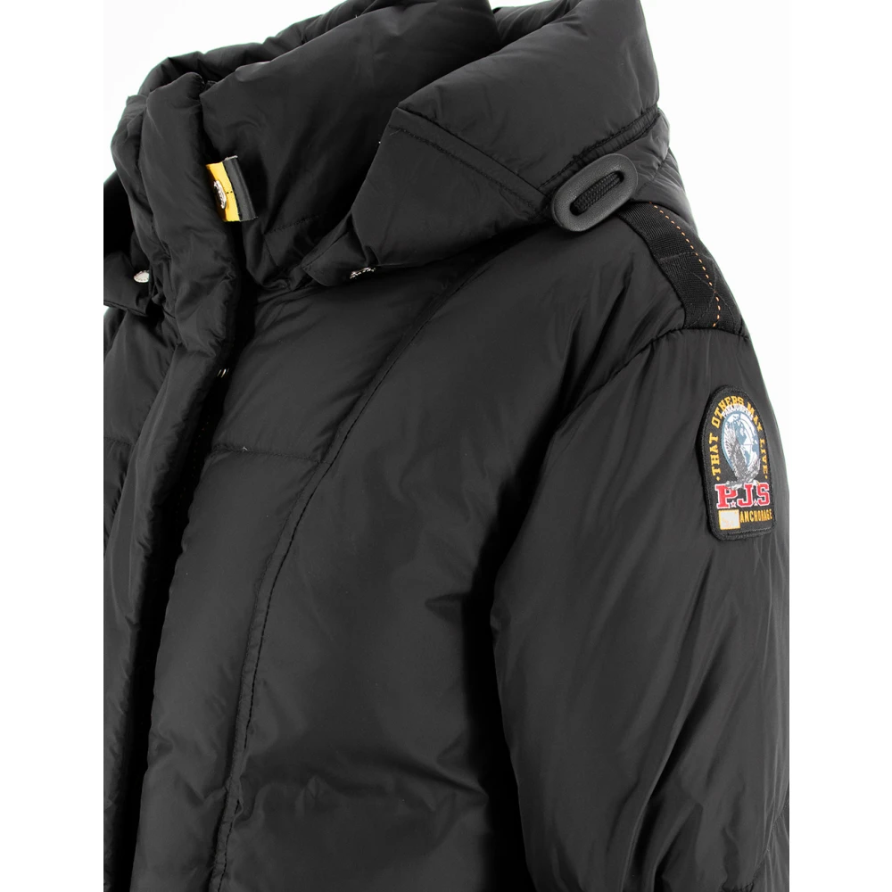 Parajumpers Lange Donsjas met Afneembare Capuchon Black Dames