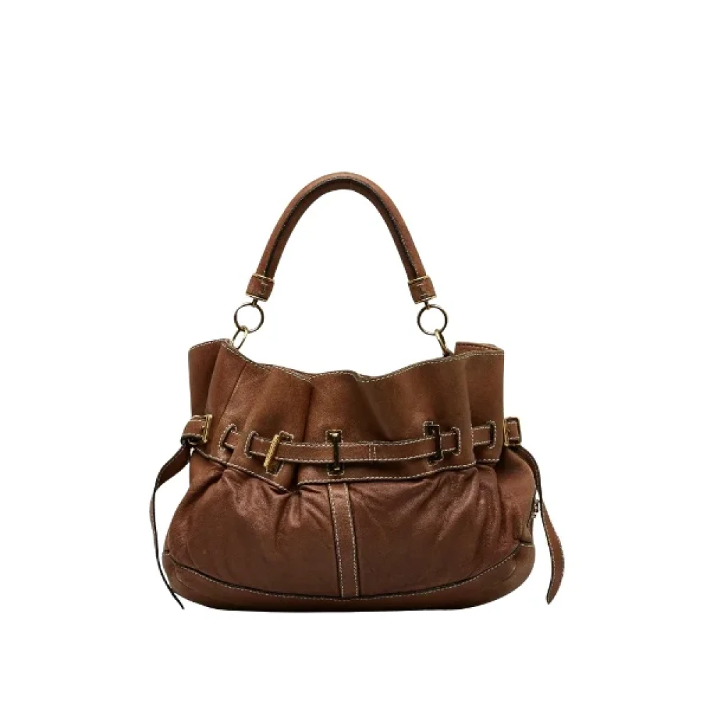 Burberry Vintage Pre-owned Leather handbags Brown Dames