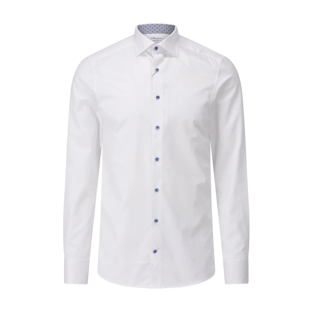 Stenströms Casual Overhemd in Blauw Geruit Patroon White Heren