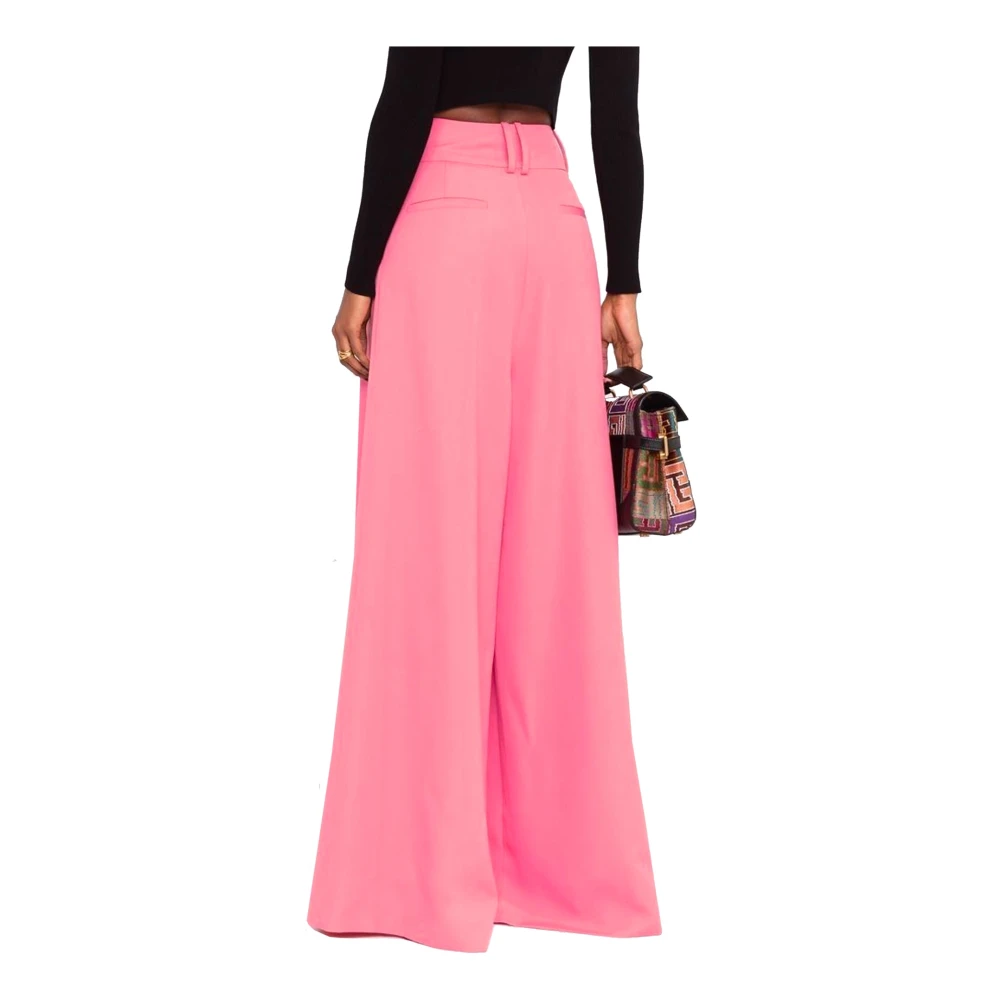 Balmain Wijde Pijpen Broek Pink Dames