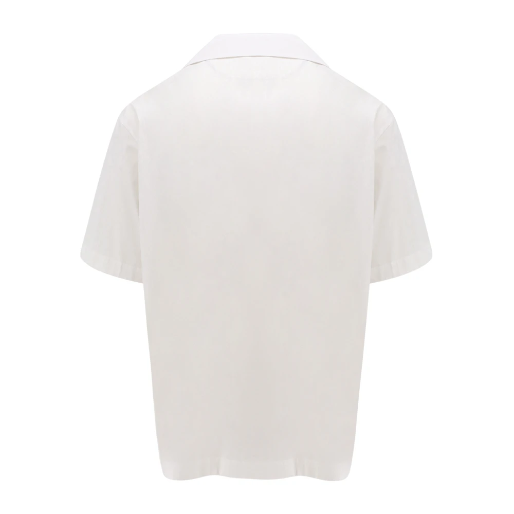 Valentino Witte Bowling Kraag Shirt White Heren