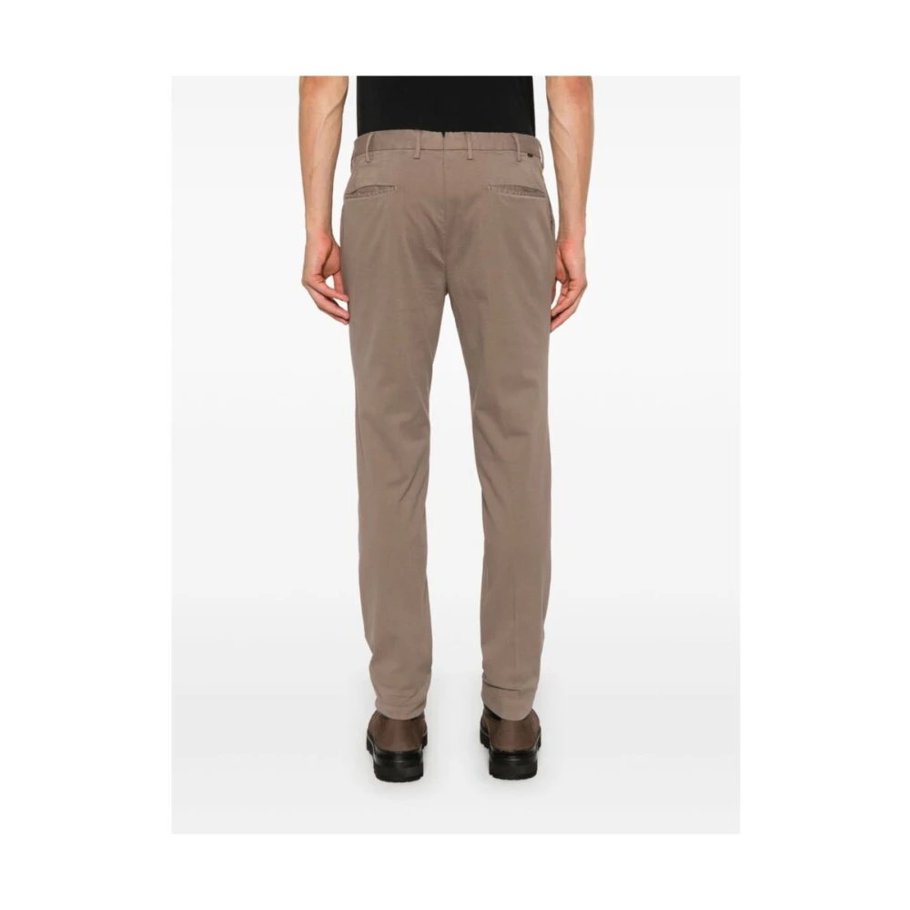 Incotex Beige Katoenen Twill Tapered Leg Broek Beige Heren