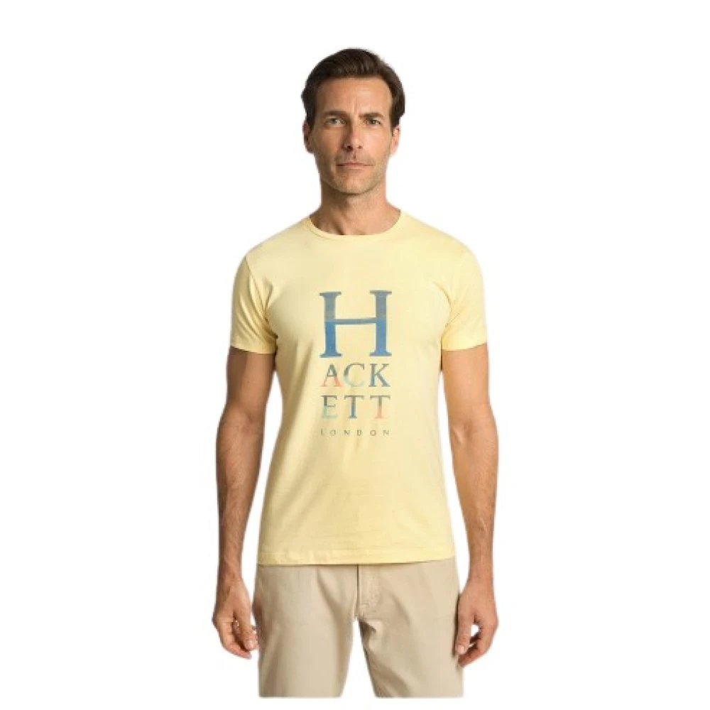 Hackett Heren Katoenen T-Shirt Yellow Heren