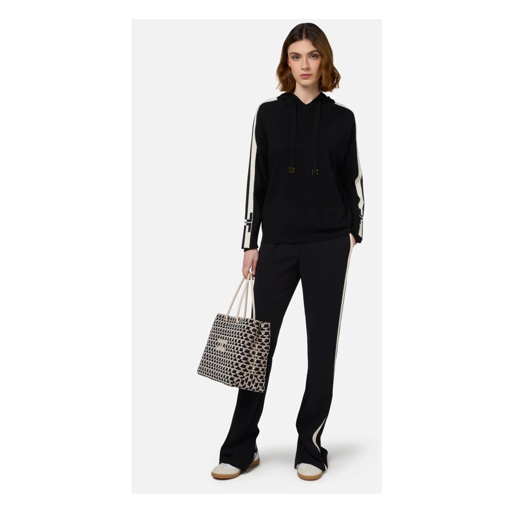 Elisabetta Franchi Stijlvolle Gebreide Top voor Vrouwen Black Dames