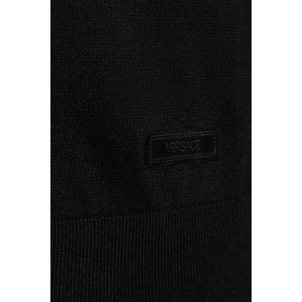 Versace Lange mouw polo Black Heren