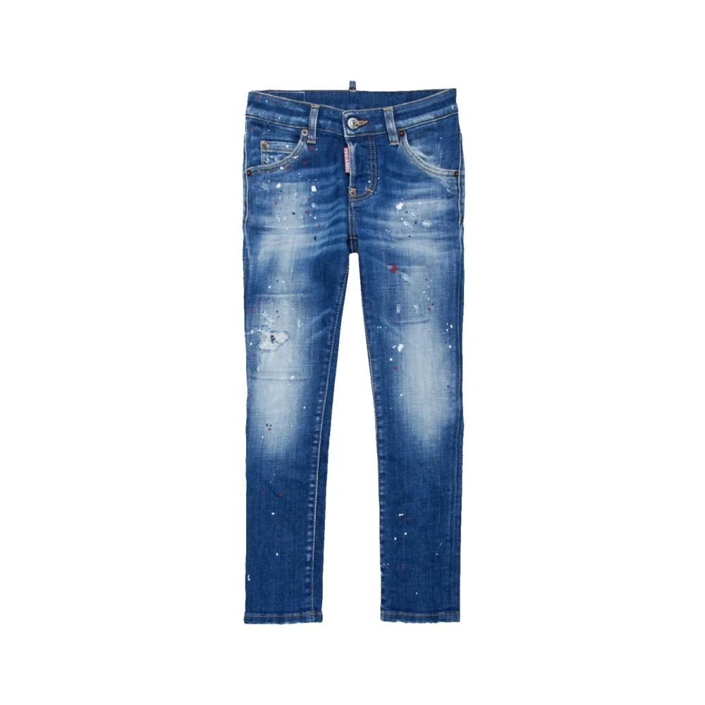 Dsquared2 Blå Denim Jeans med Pärl- och Strasdetaljer Blue, Flicka