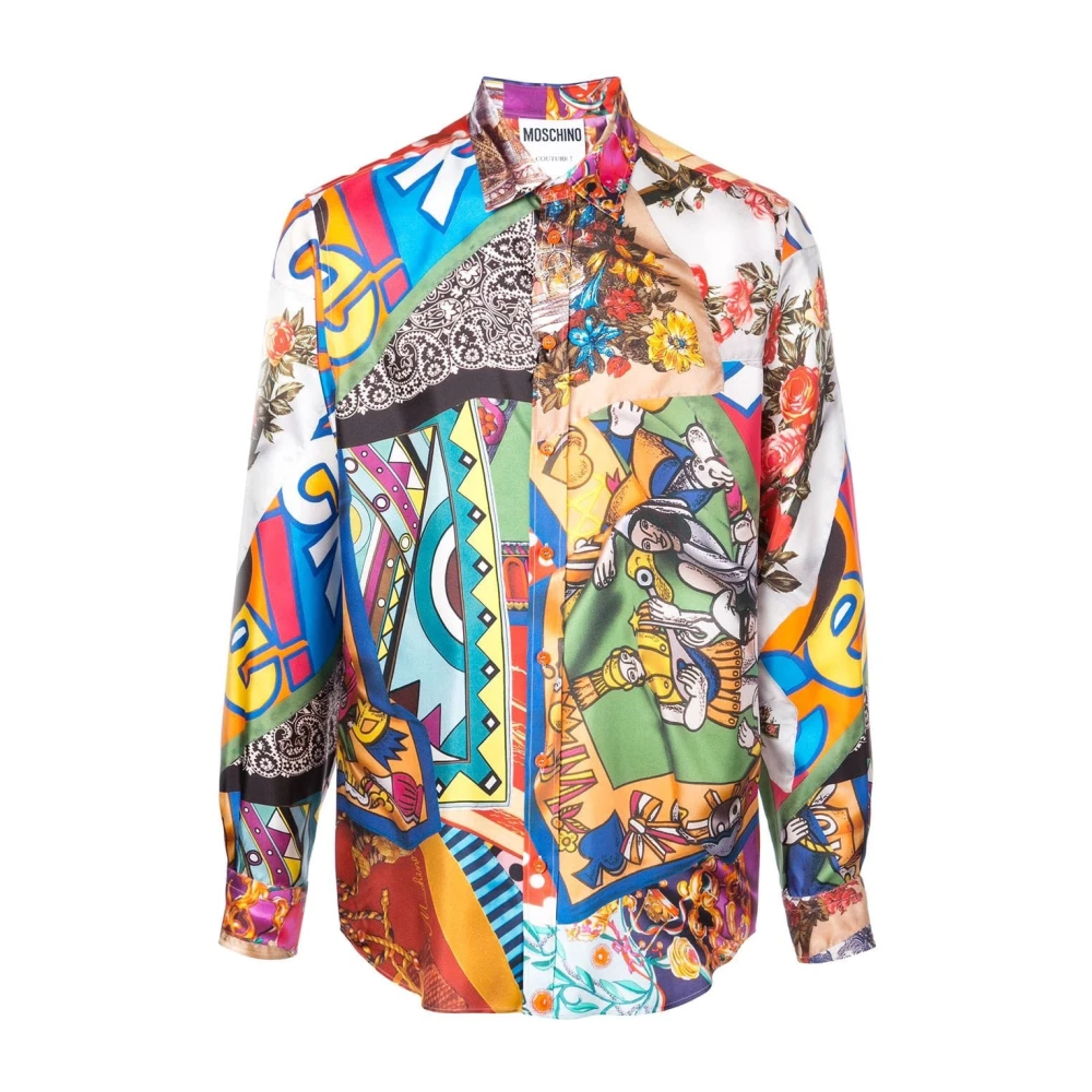 Moschino Zijden Oversized Shirt Multicolor Heren