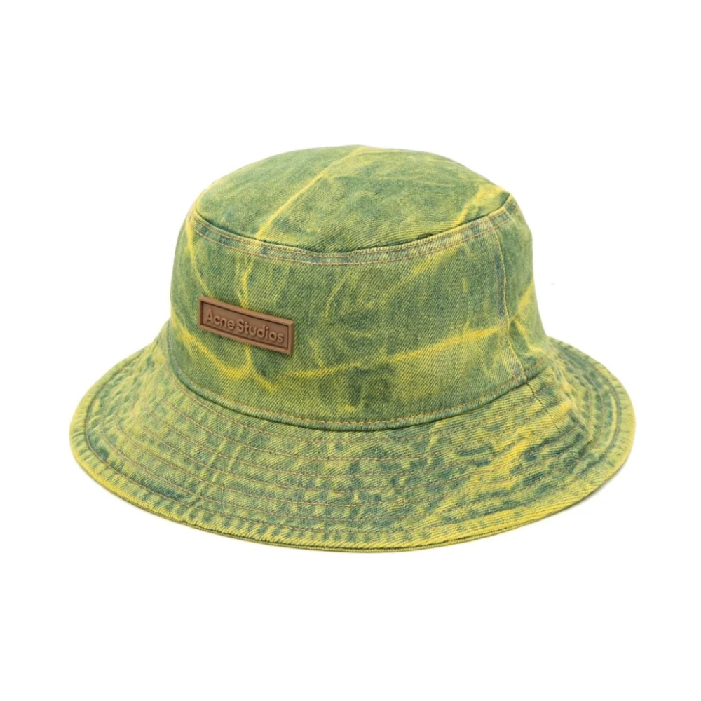 Acne Studios Denim Bucket Hat met brede rand Yellow Heren