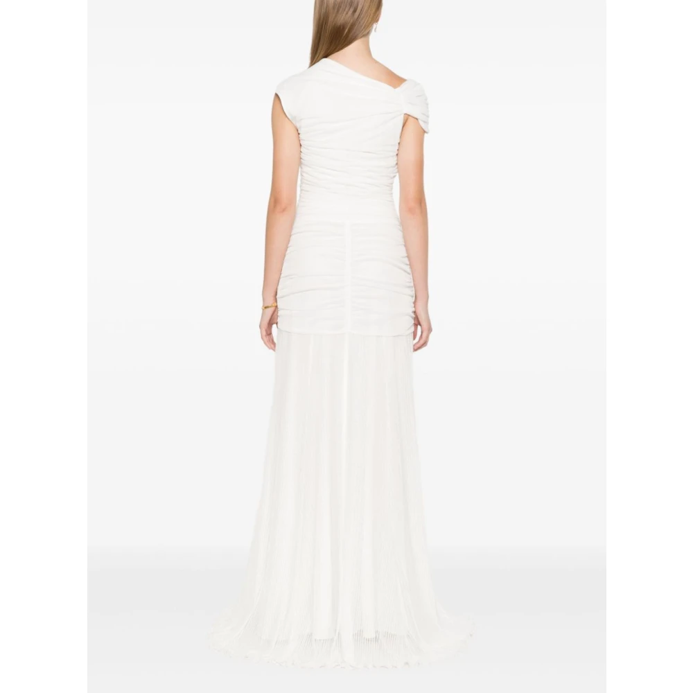 Rotate Birger Christensen Asymmetrische Maxi-jurk White Dames