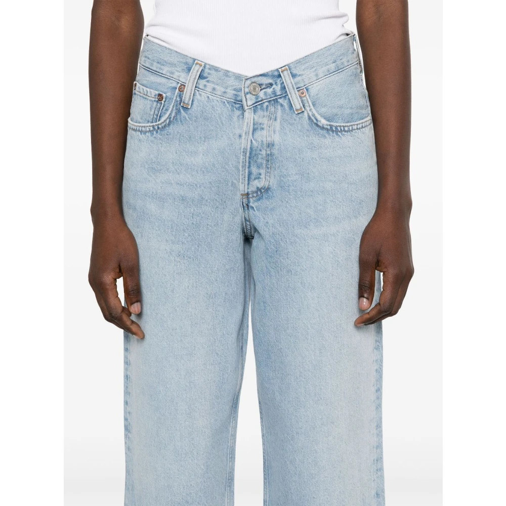 Agolde Lichtblauwe Klassieke Vijf-Pocket Jeans Blue Dames