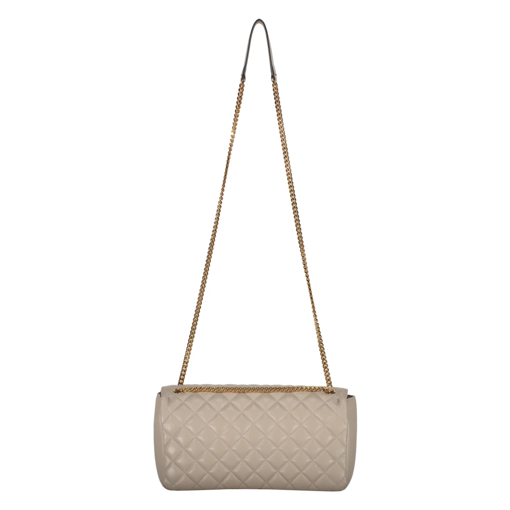Versace Gewatteerde leren crossbodytas met ketting Beige Dames