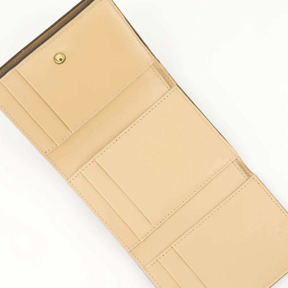 Fendi Bloemenboeket Leren Portemonnee Brown Dames