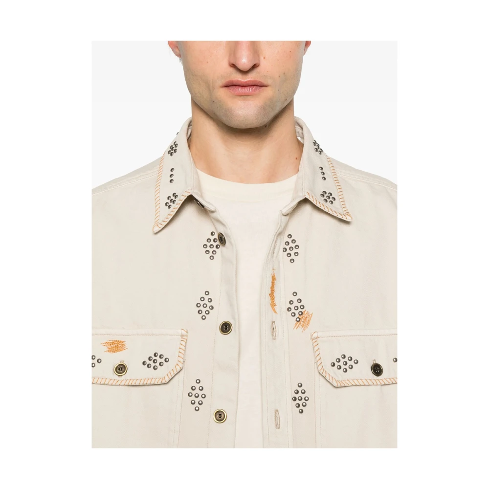 Isabel marant Stud Embellished Beige Shirt Beige Heren