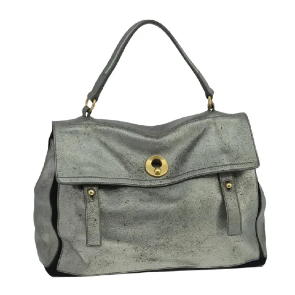 Saint Laurent Vintage Pre-owned Leather handbags Gray Dames