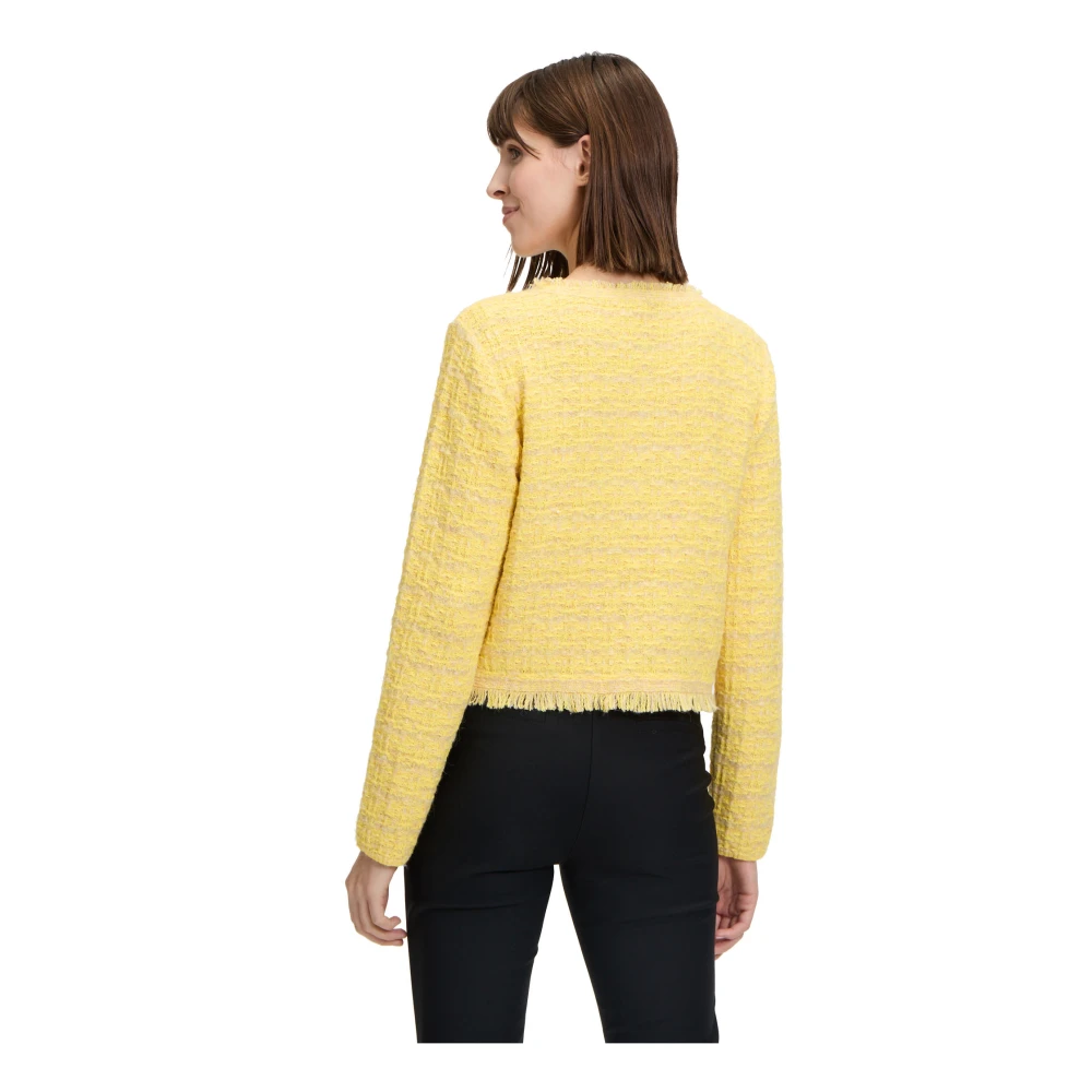 Betty Barclay Gefranjerde Gebreide Vest Yellow Dames