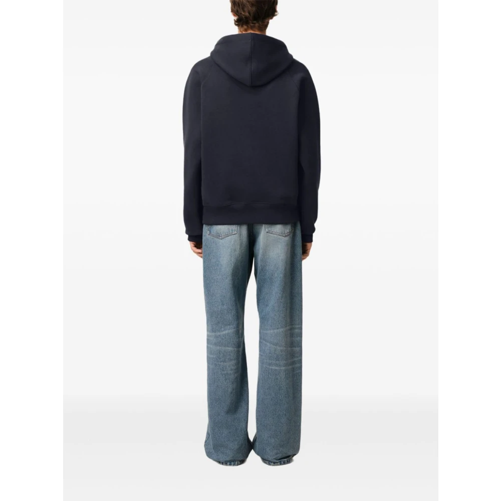 Ami Paris Blauwe trui met capuchon en zak Blue Heren
