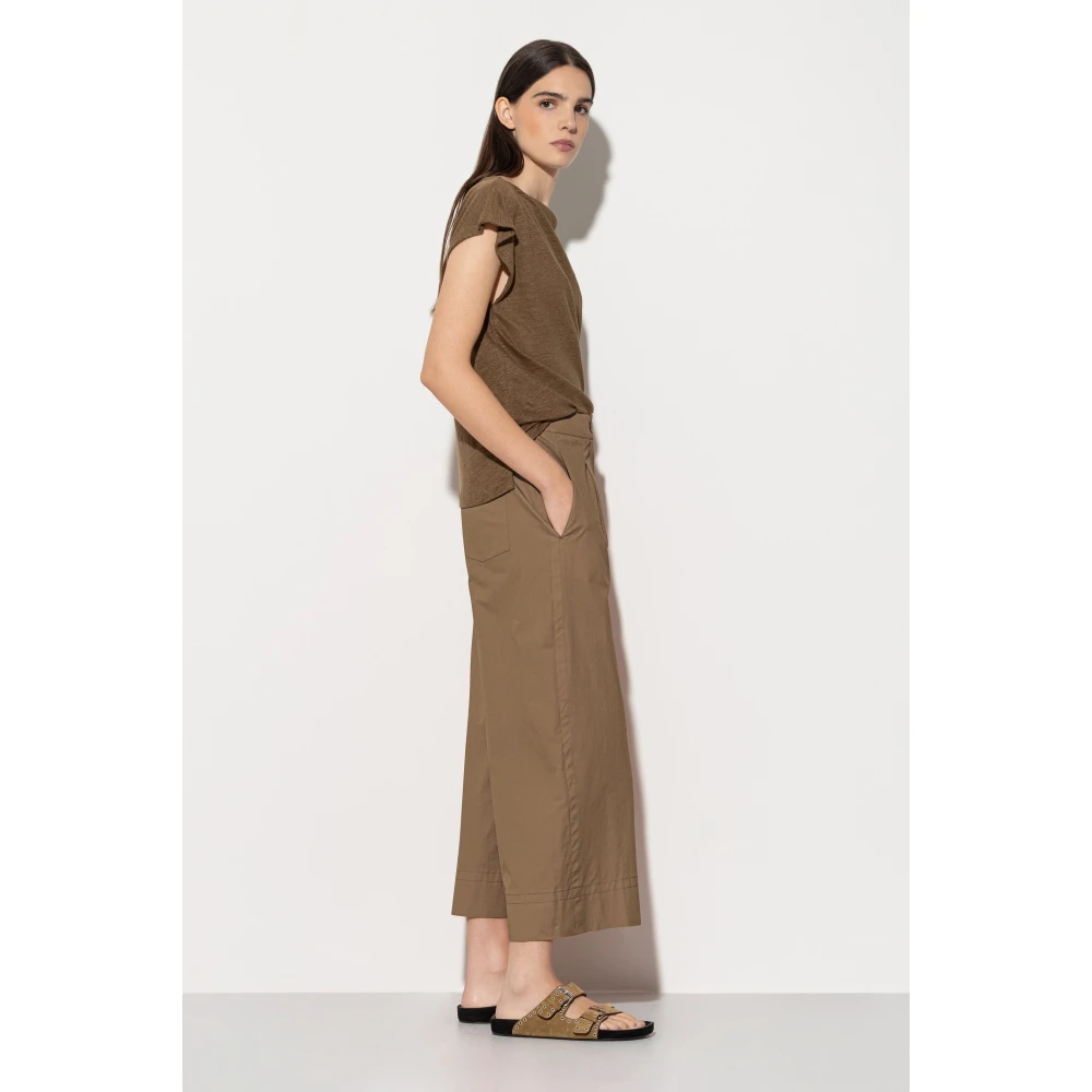LUISA CERANO Gabardine Wideleg Broek Brown Dames