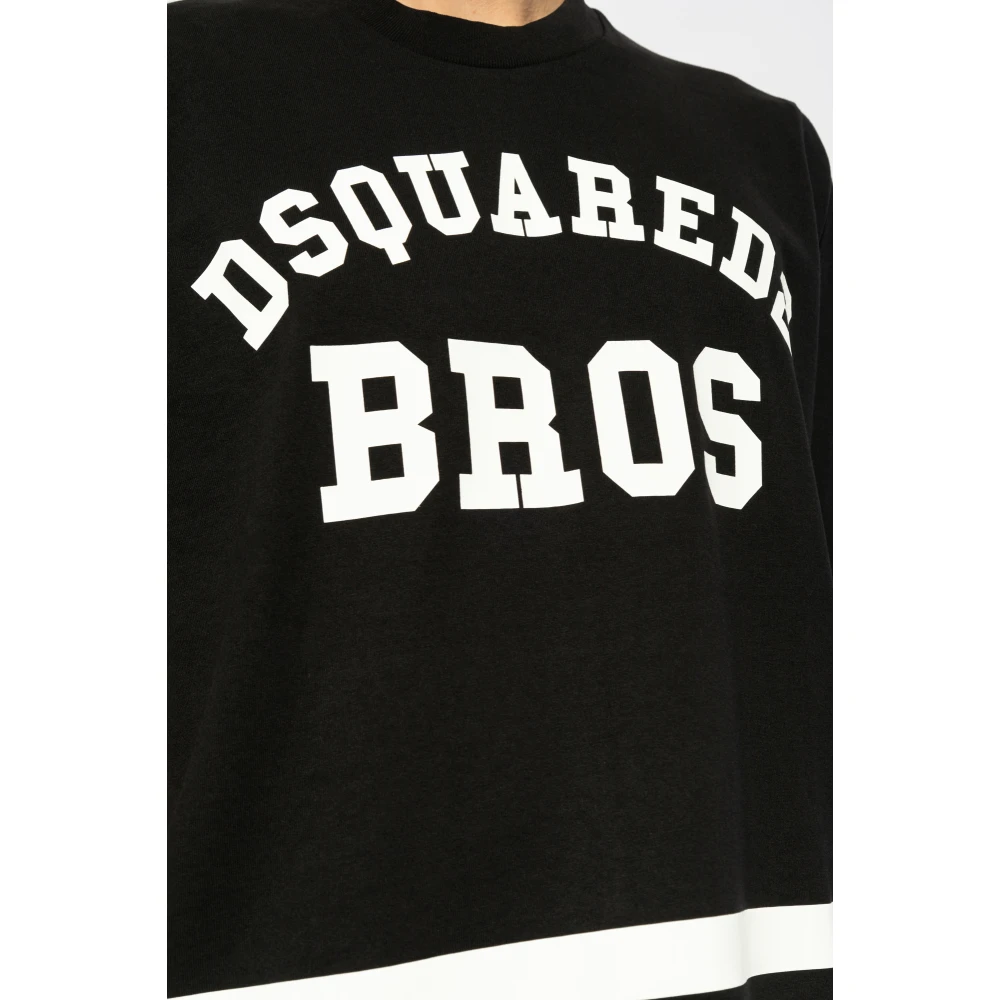 Dsquared2 T-shirt met logo Black Heren