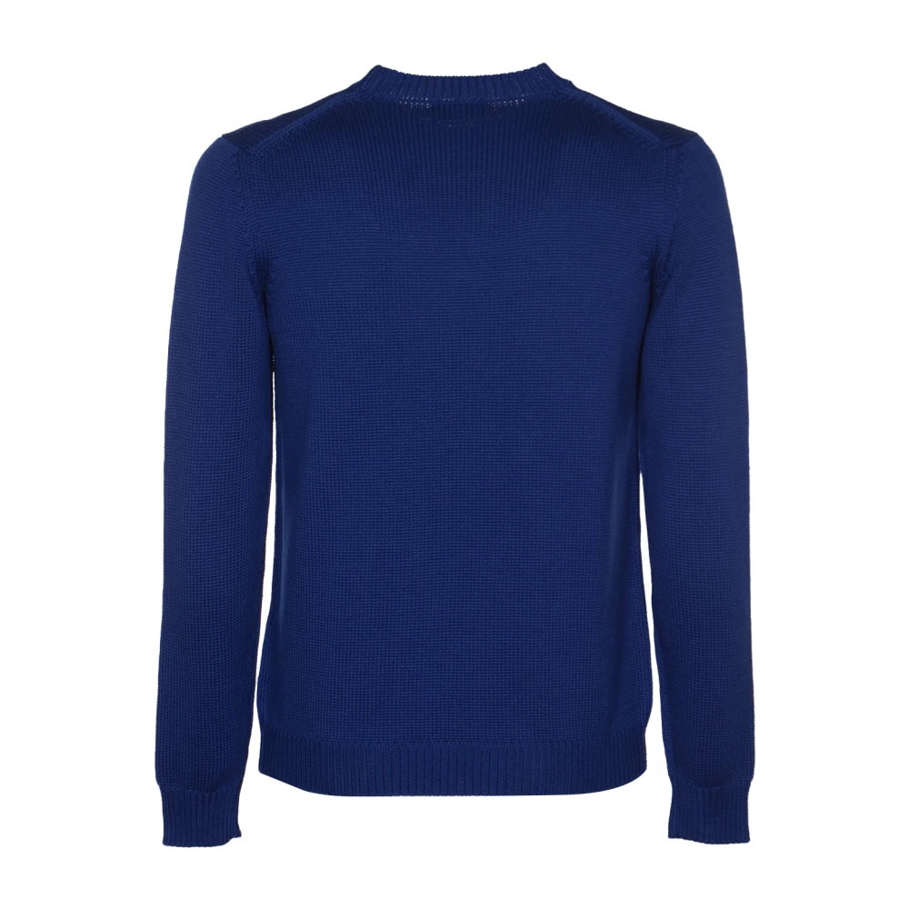 Roberto Collina Blauwe Sweaters Girocollo ML Blue Heren