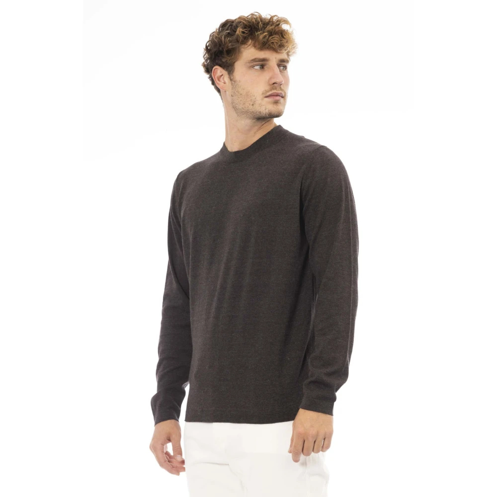 Alpha Studio Ronde Hals Lange Mouw Regular Fit Brown Heren