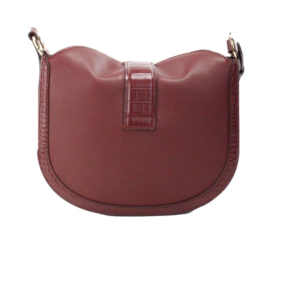 Michael Kors Gabby Kleine Donker Kersenkleurige Foldover Hobo Crossbody Tas Brown Dames