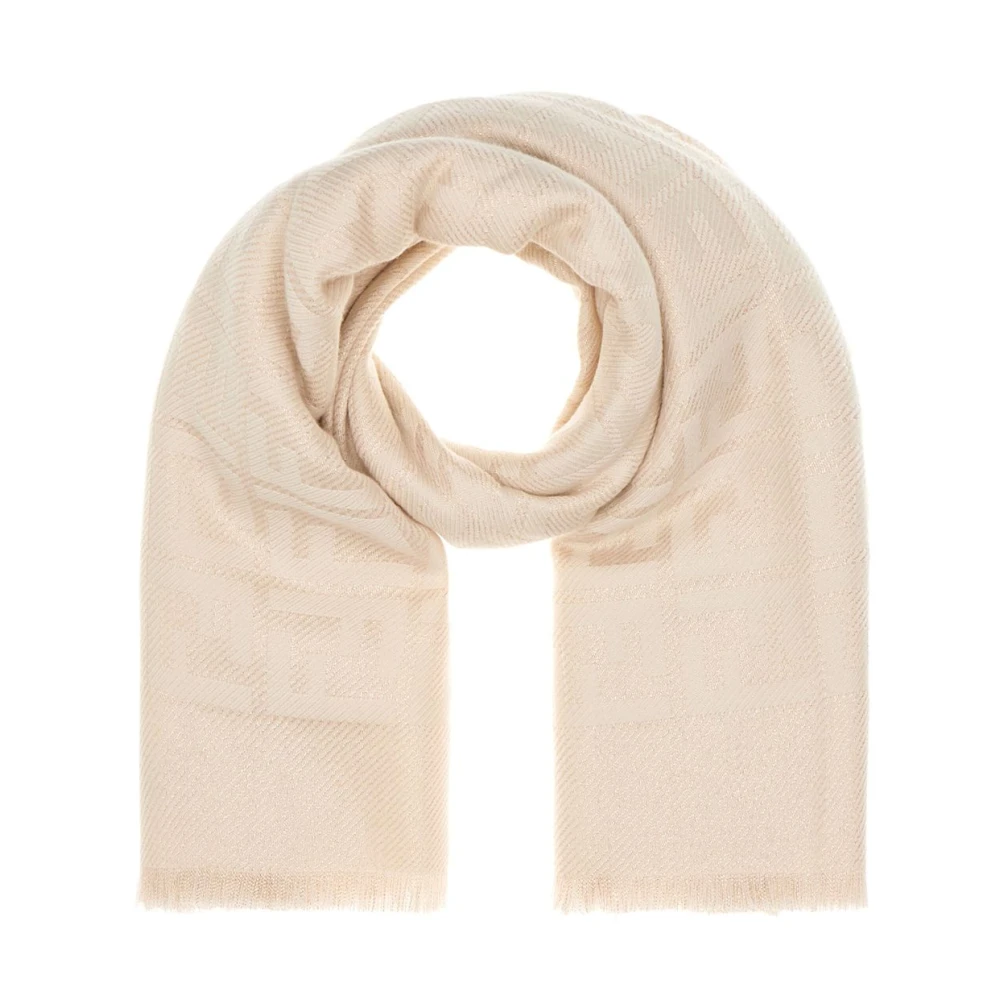 Fendi Beige Jacquard Sjaal Beige Dames