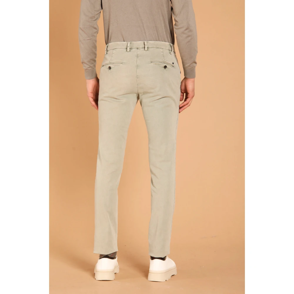 Mason's Slim Fit Gemarmerde Chino Broek Green Heren
