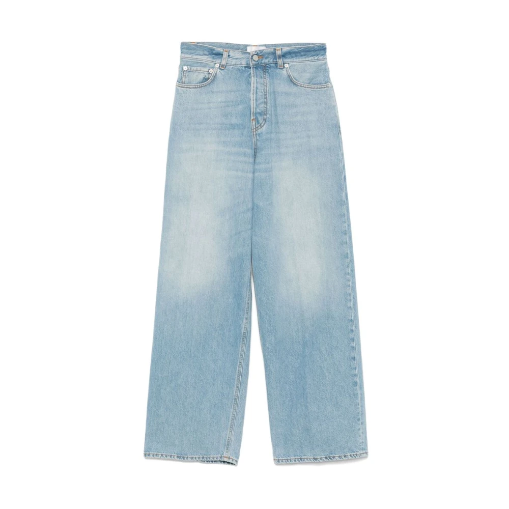 Haikure Aqua Blue Button Fly Jeans Blue Dames