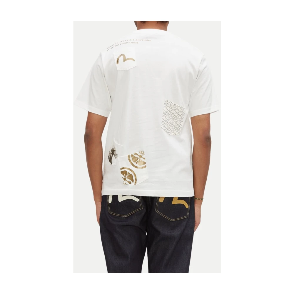 Evisu Wit Katoen Regular Fit T-Shirt White Heren