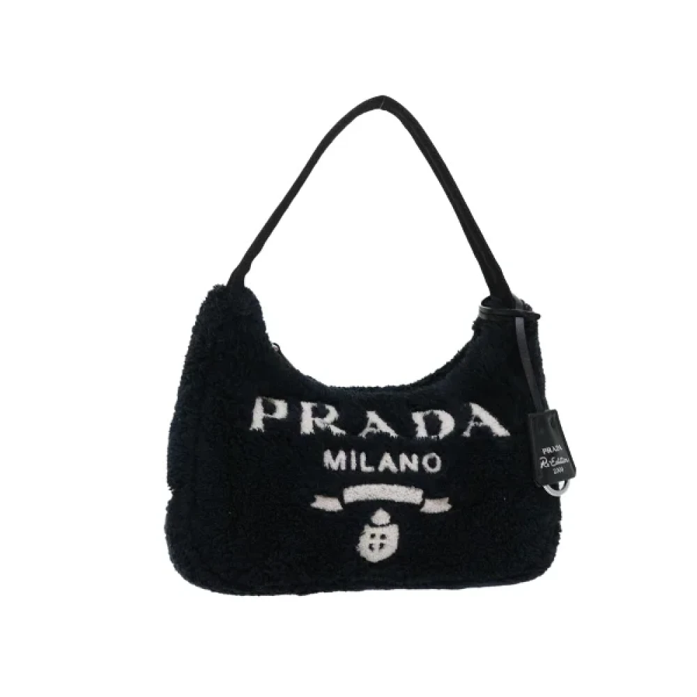 Prada Vintage Pre-owned Cotton handbags Black Dames