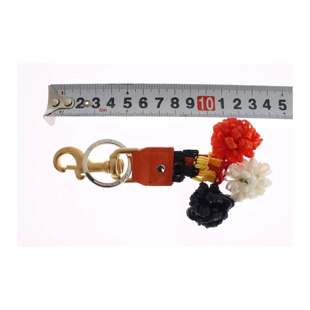 Dolce & Gabbana Raffia Kwast Sleutelhanger Multicolor Metalen Details Multicolor Dames