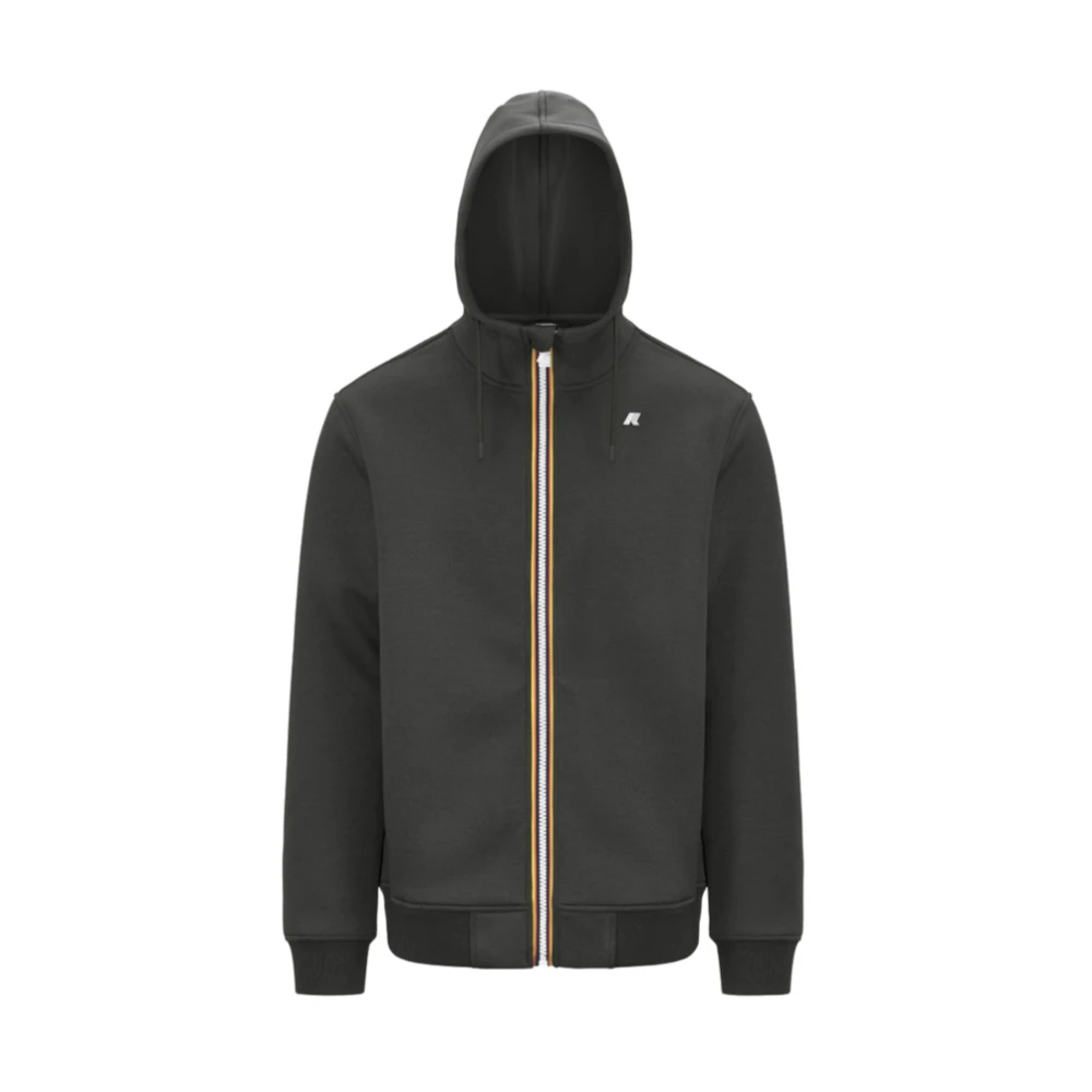 K-Way Grön Svart Sweatshirt Lättvikts Scuba Jacka