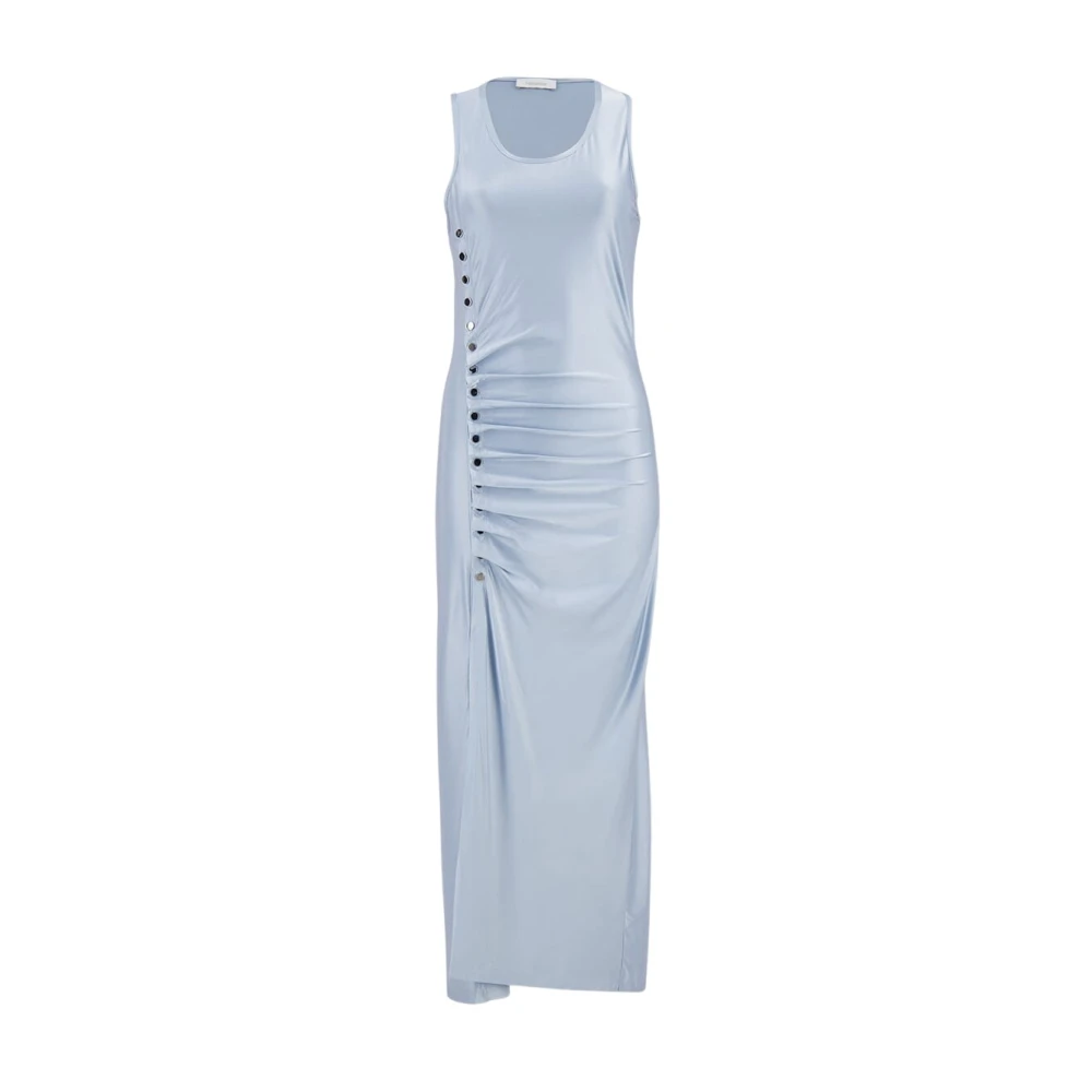 Rabanne Women's Blue Stud-Detail Sleeveless Midi Dress