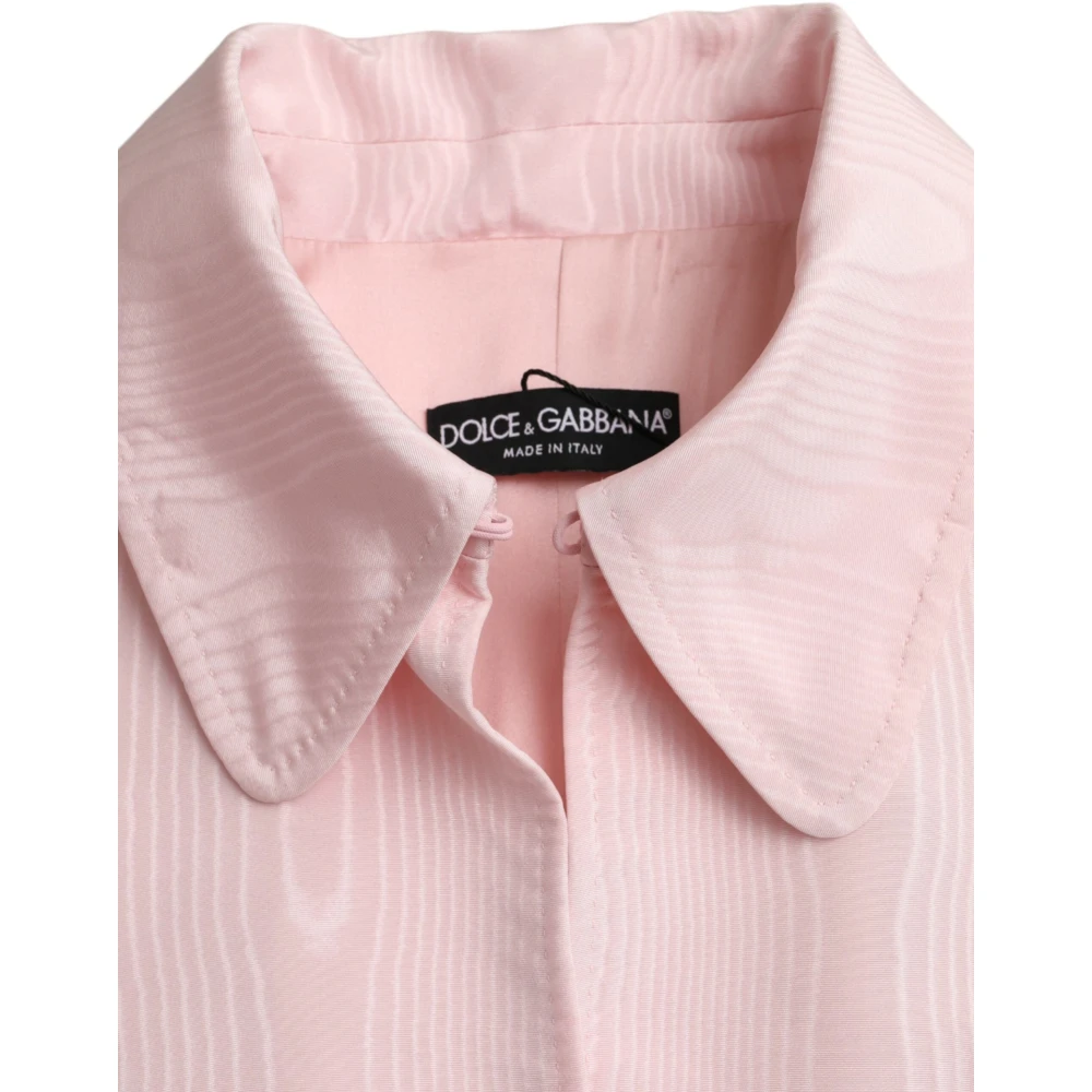 Dolce & Gabbana Roze Zijden Maxi Cape Jas Pink Dames