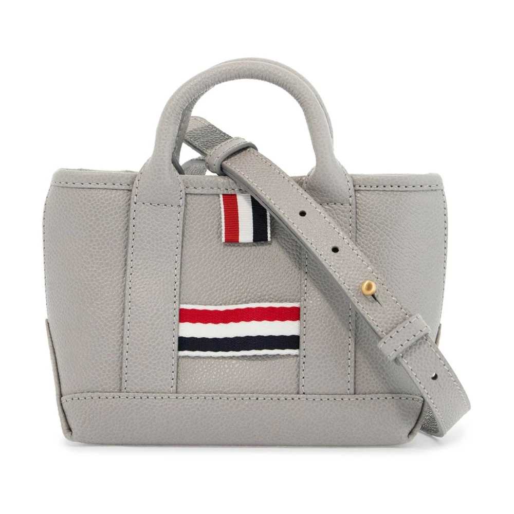 Thom Browne Grijze Leren Micro Gereedschapstas Gray Dames