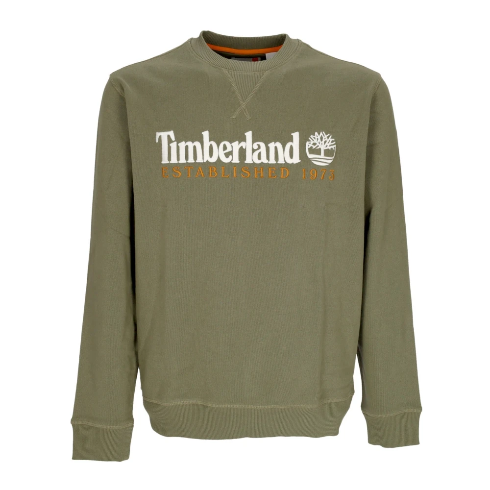 Timberland Geborduurde Crew Neck Sweatshirt Earth Green Heren
