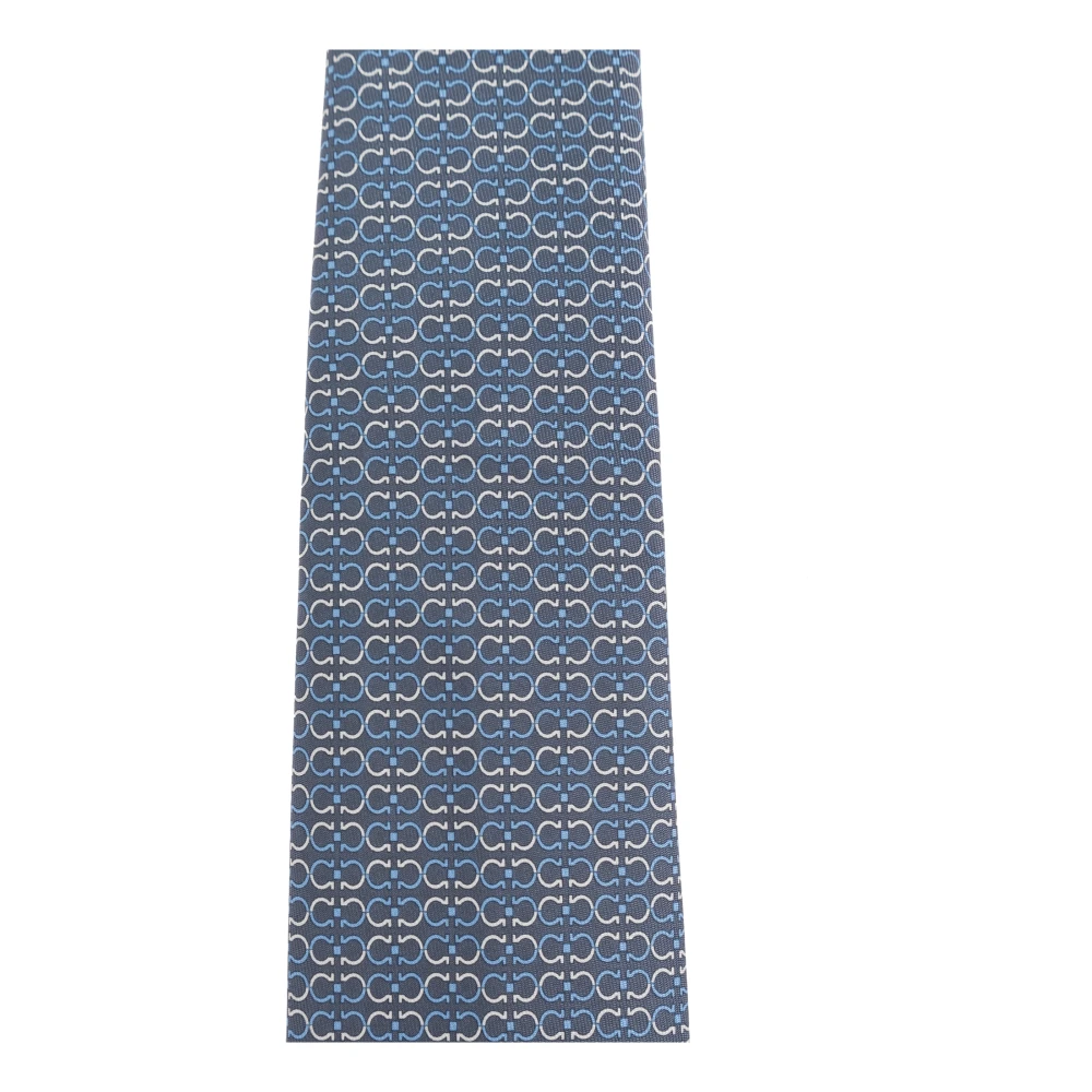 Salvatore Ferragamo Zijden stropdas Blue Heren