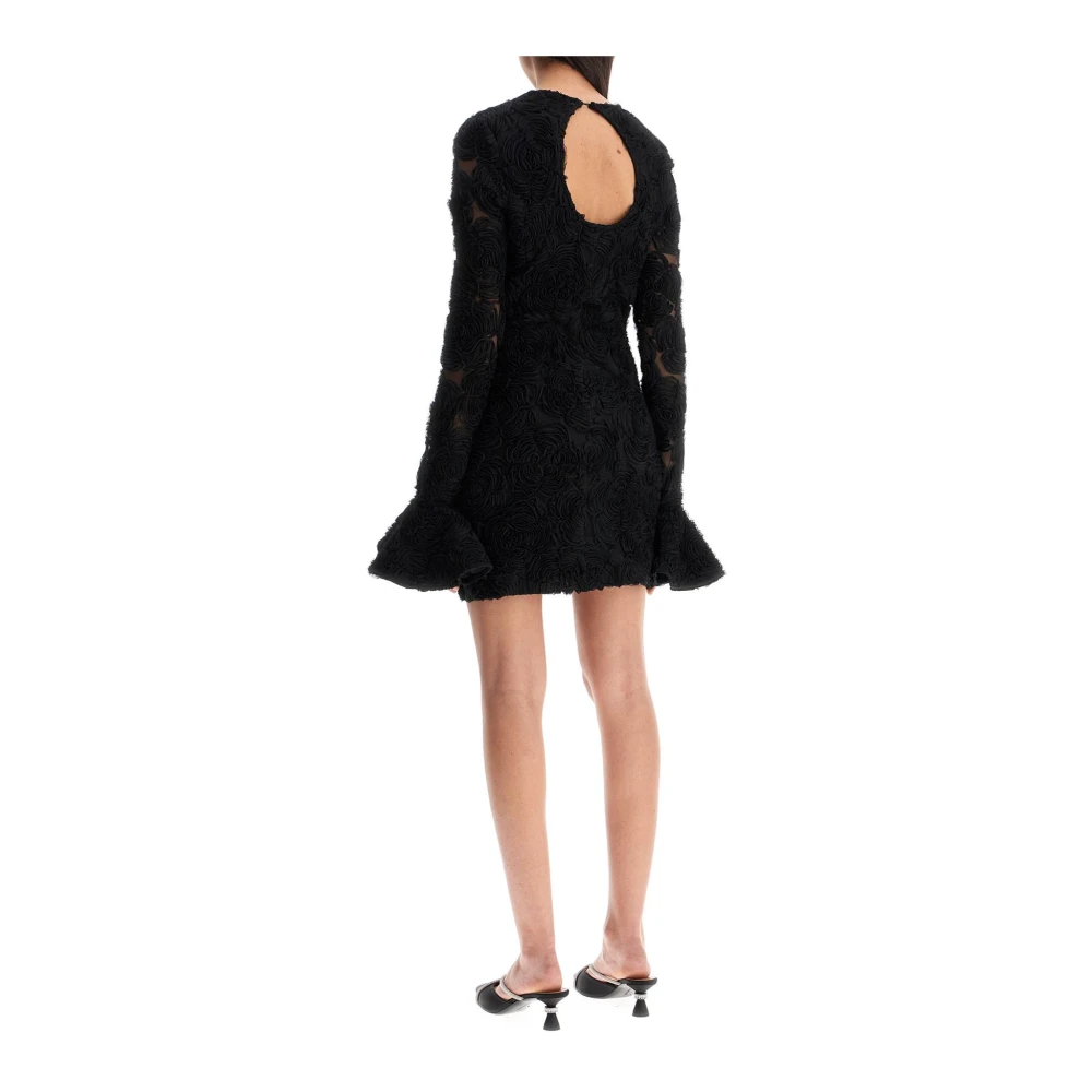 Rotate Birger Christensen Zwarte Mini-jurk met Bloemenprint Black Dames
